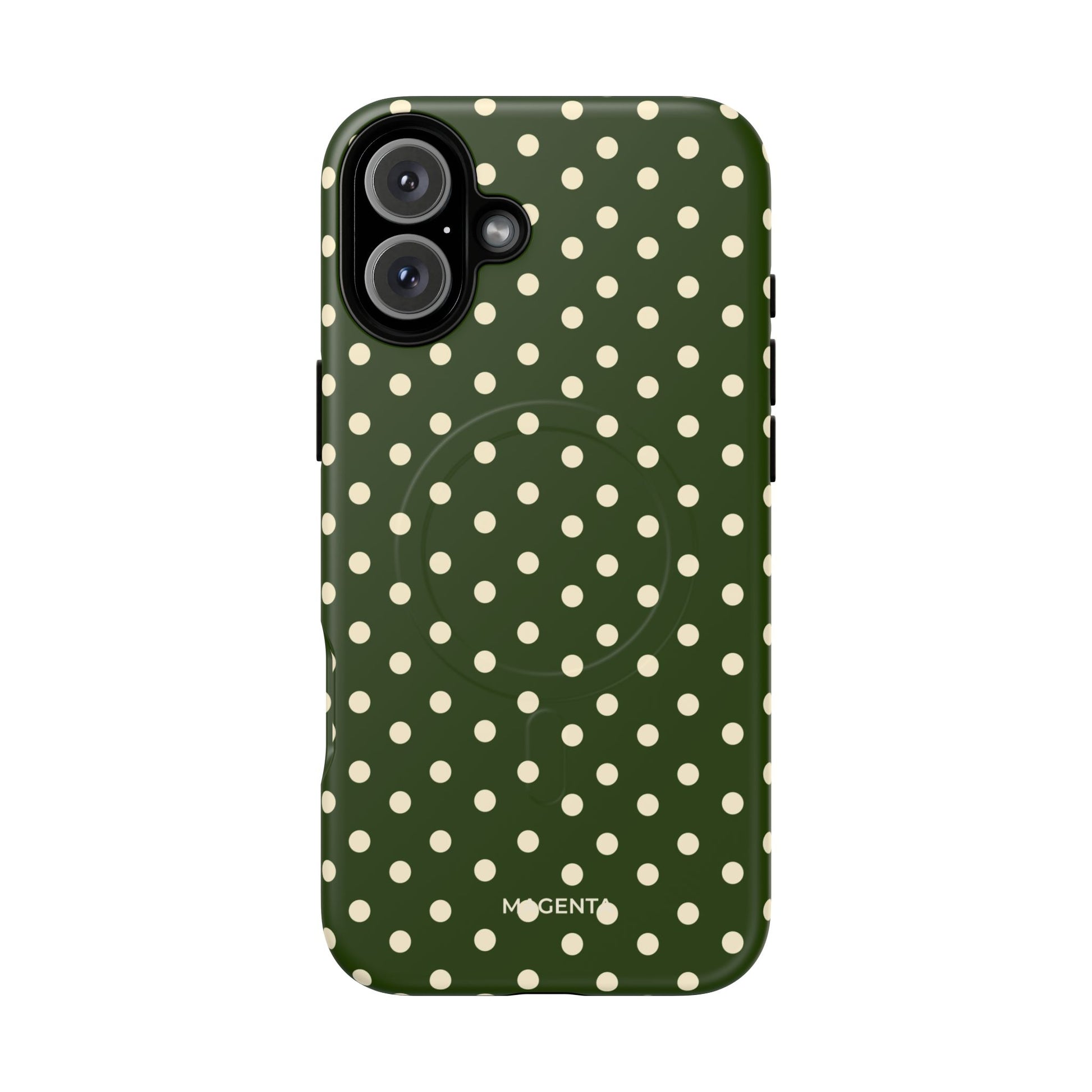 Cream On Dark Olive Tough Magnetic Case