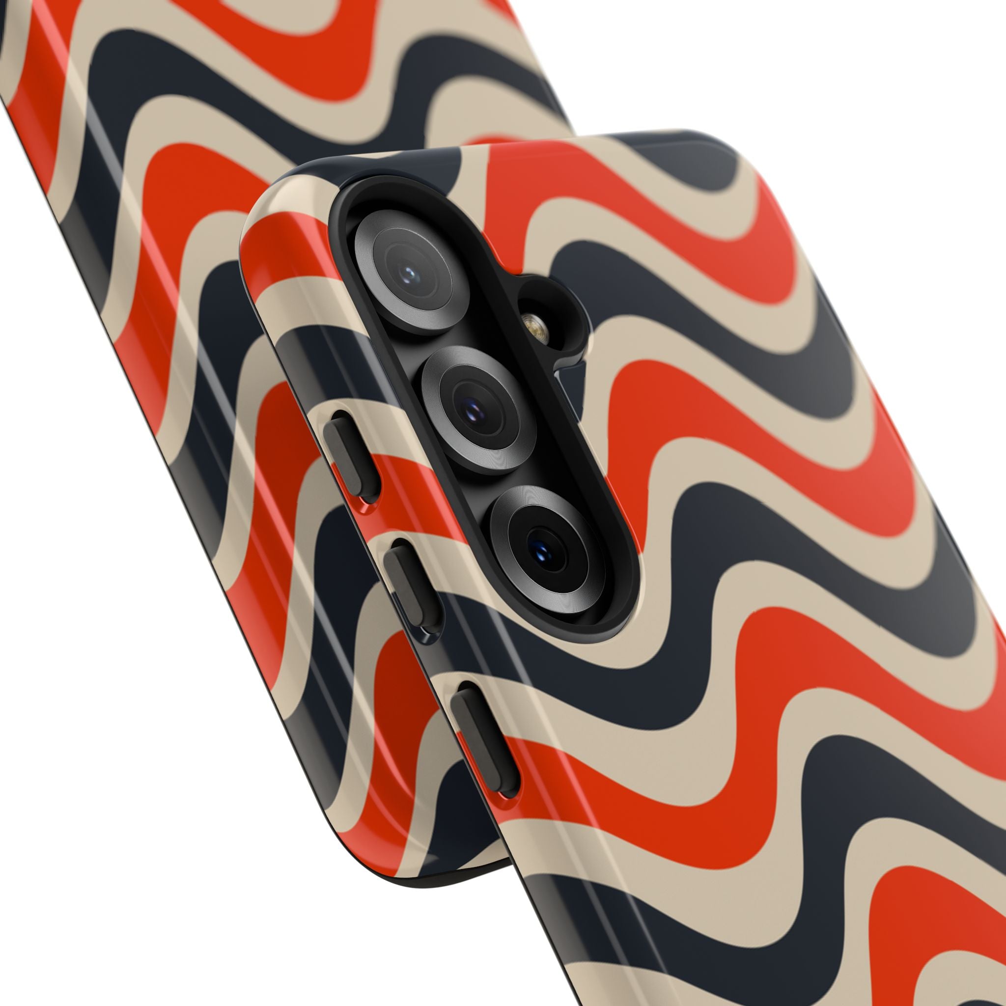 Black & Red Waves Tough Case