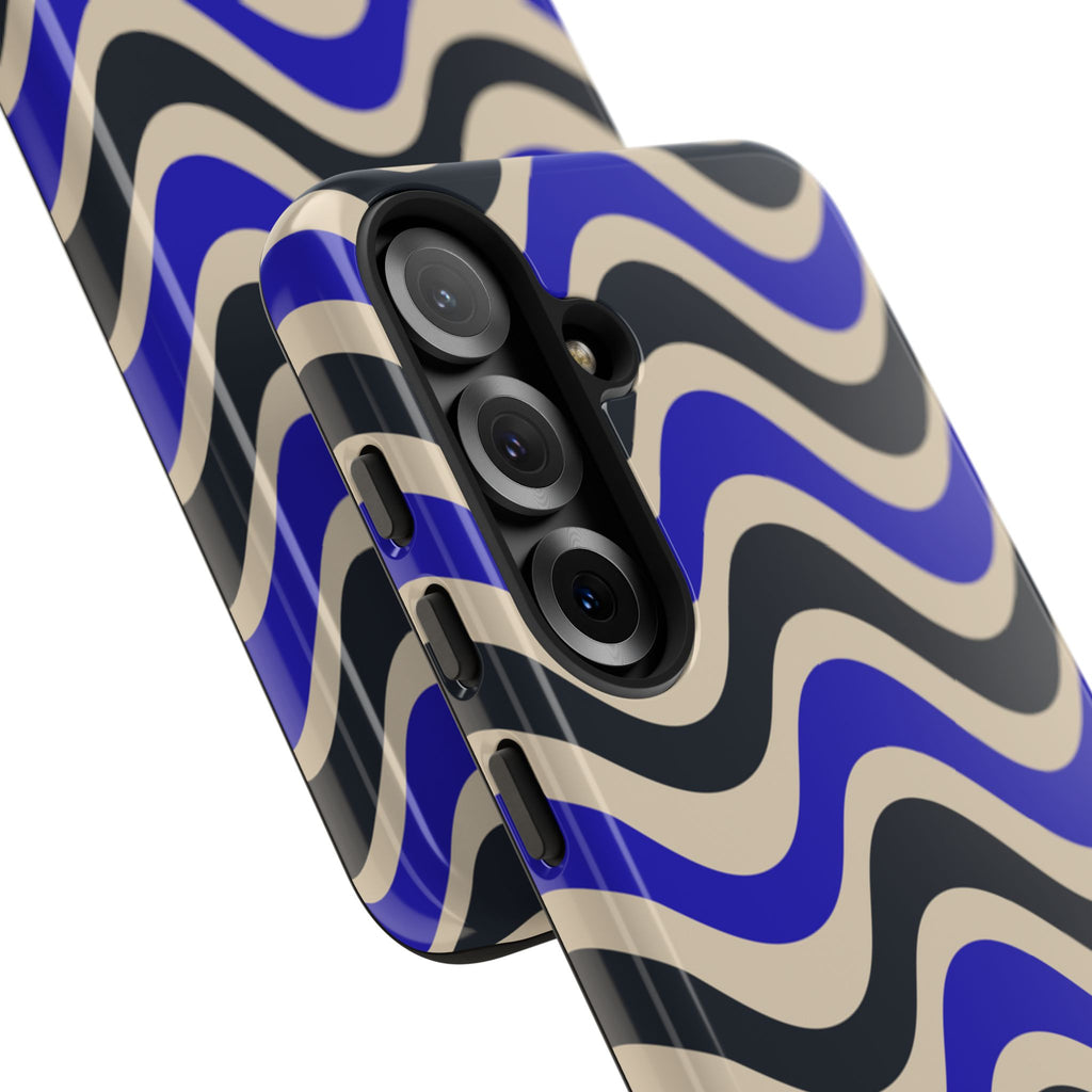 Black & Blue Waves Tough Case