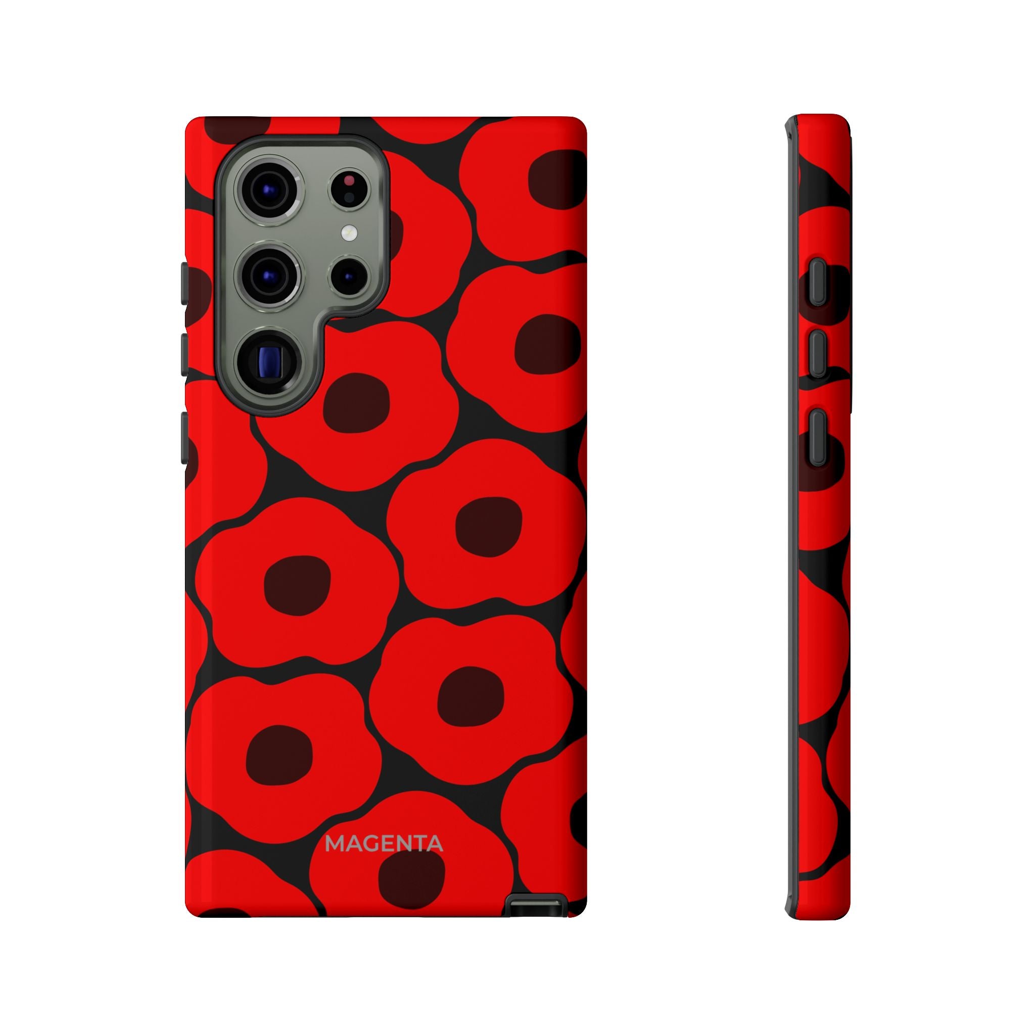 Red Poppy On Black Tough Case