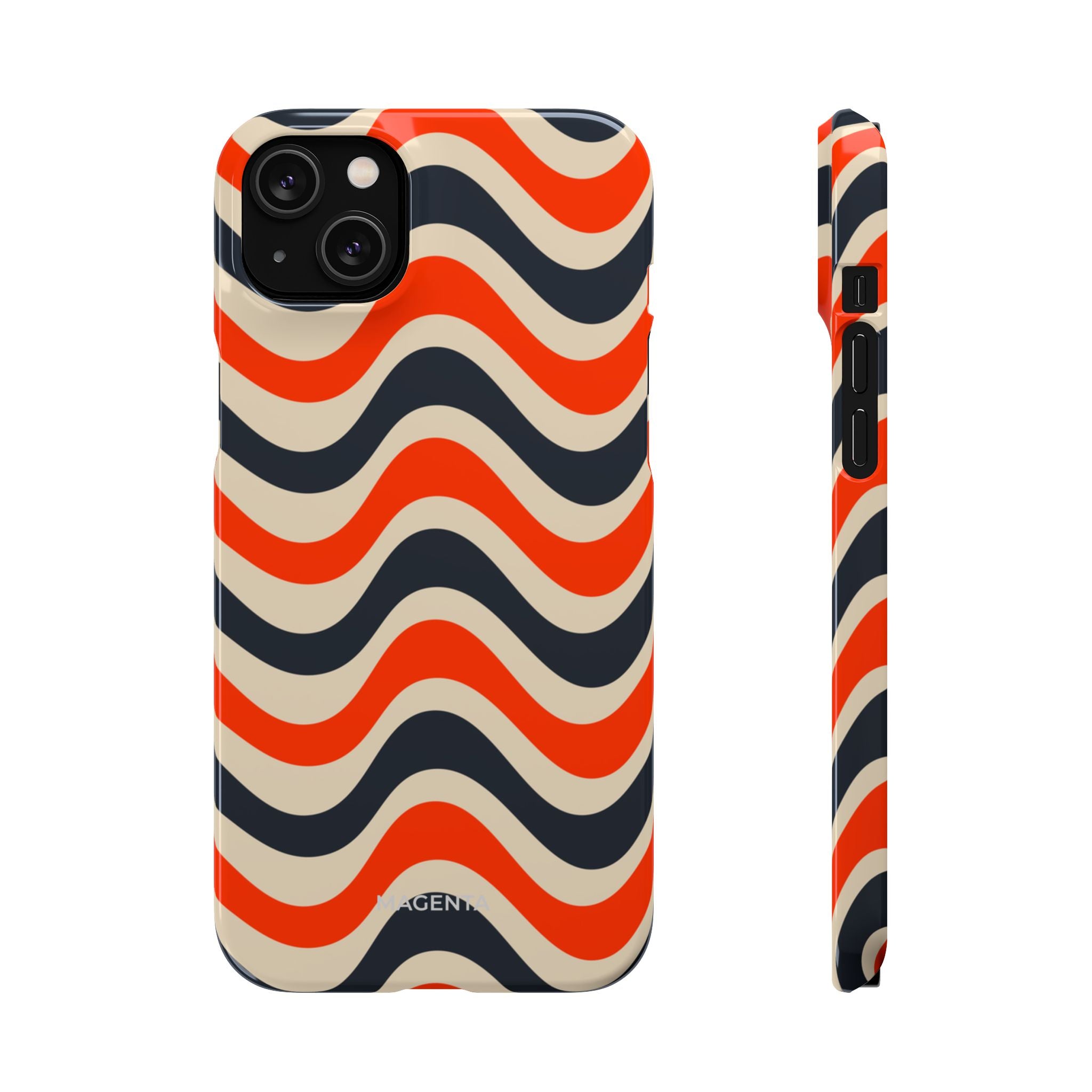 Black & Red Waves Snap Case