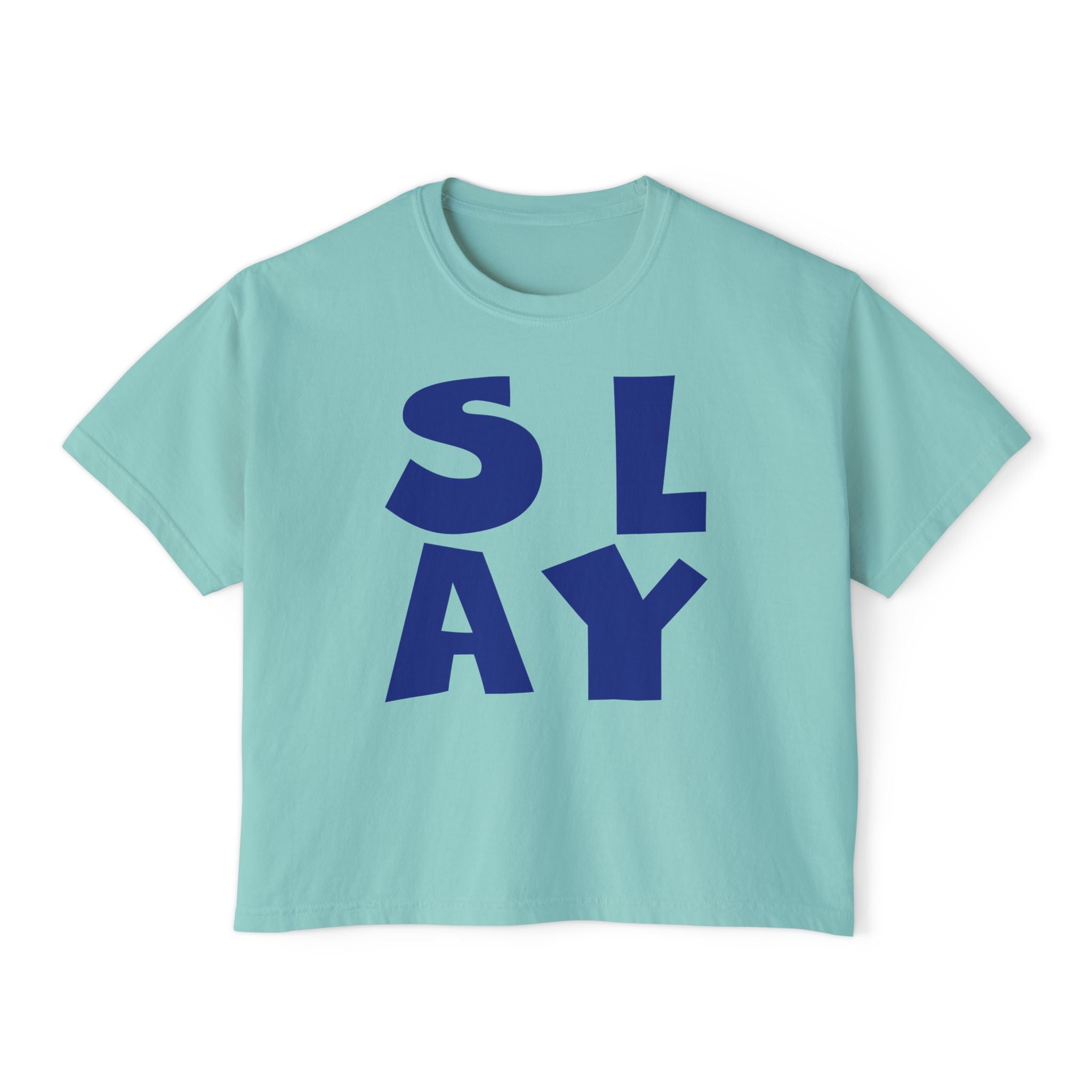 Slay Boxy Tee - Blue
