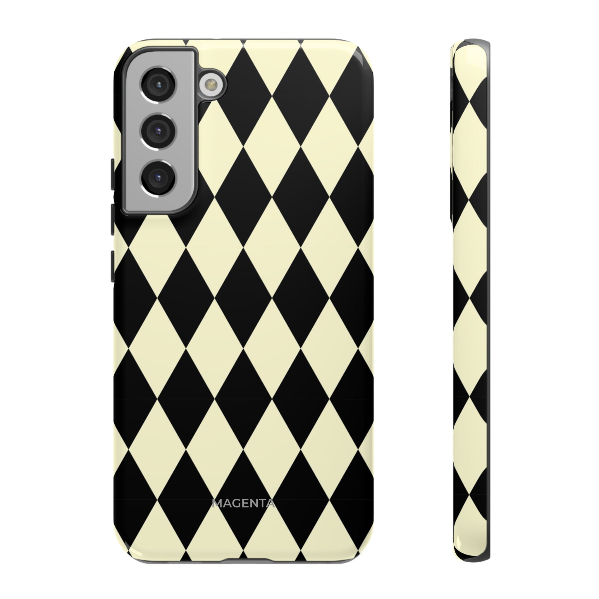 Black & Cream Geometric Tough Case