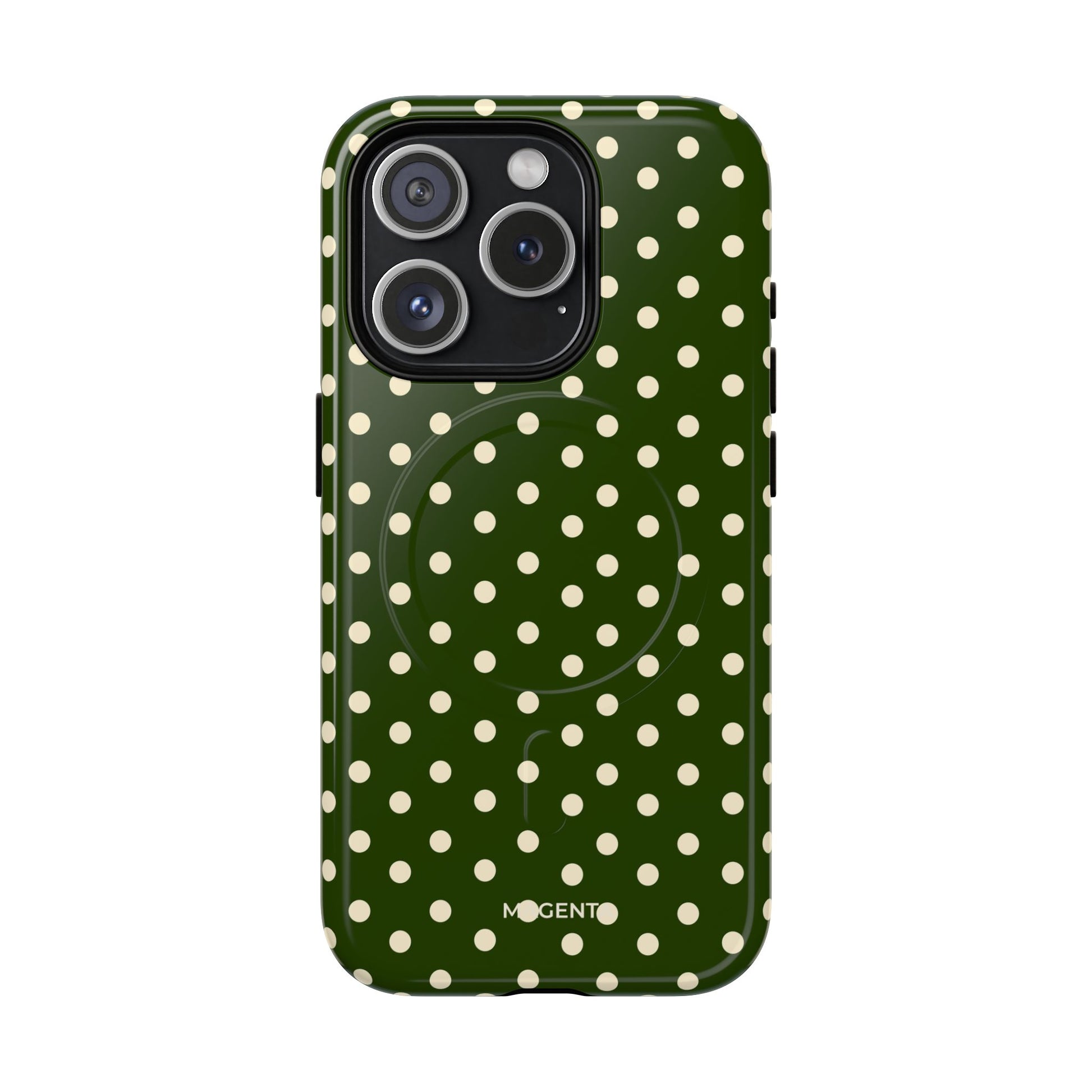 Cream On Dark Olive Tough Magnetic Case