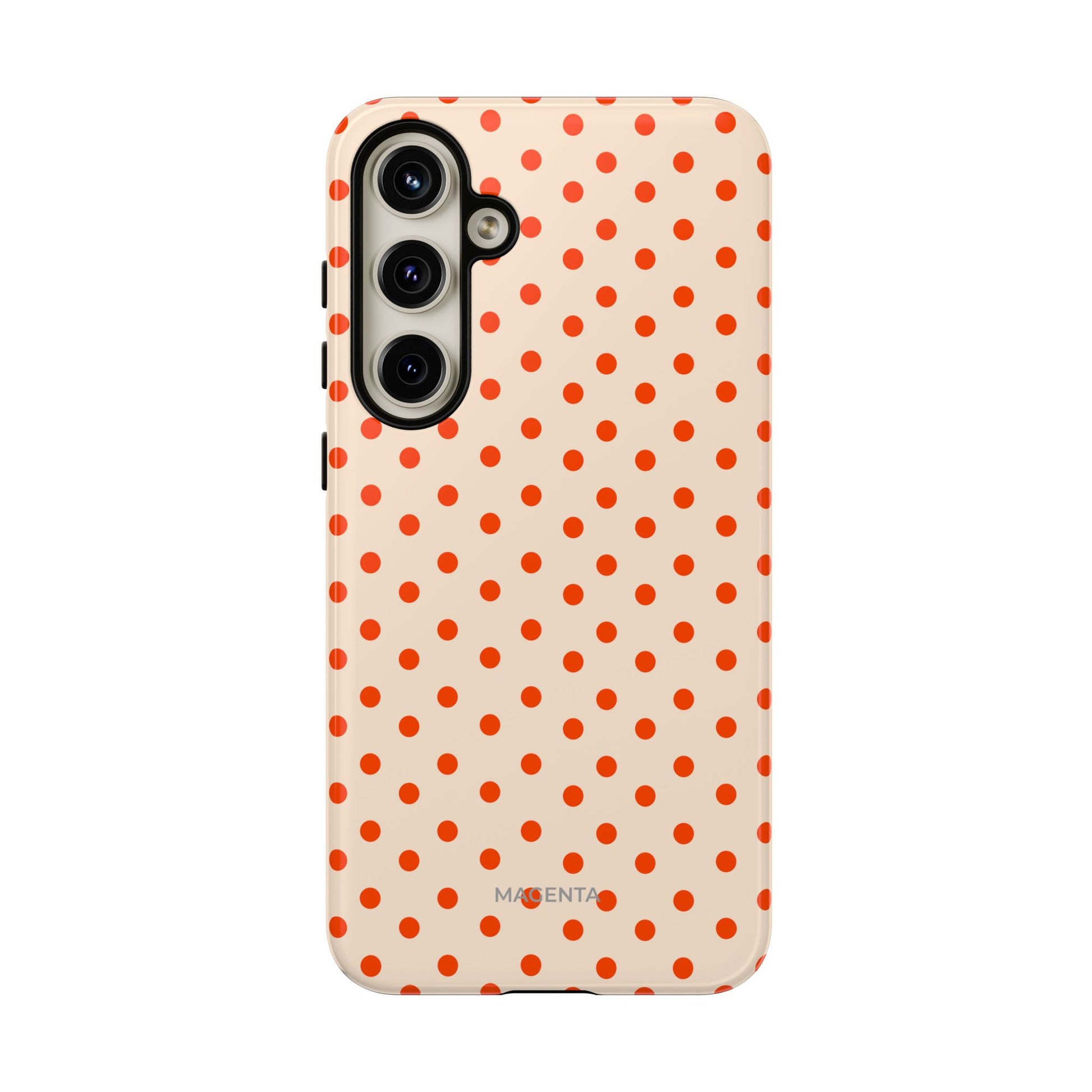 Orange Red On Cream Polka Dot Tough Case