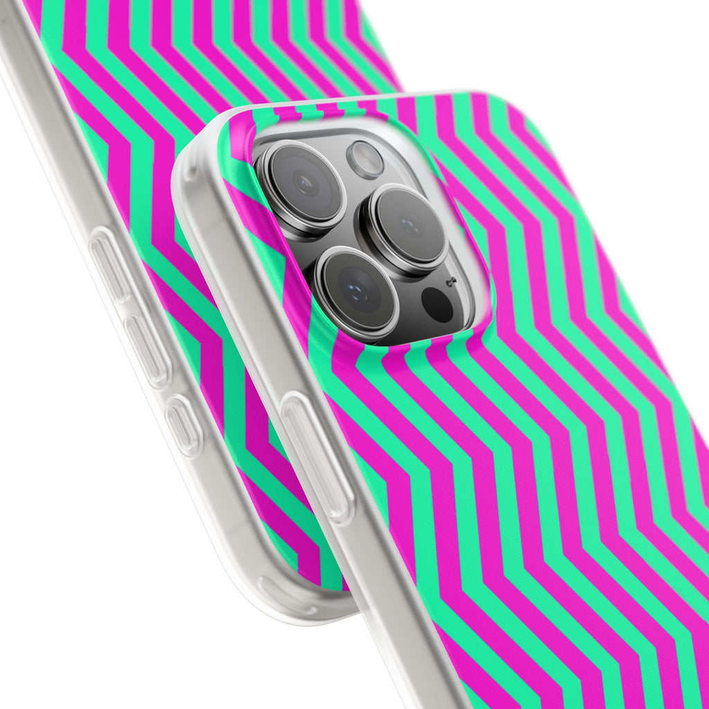Pink Mint Chevron Flexi Case