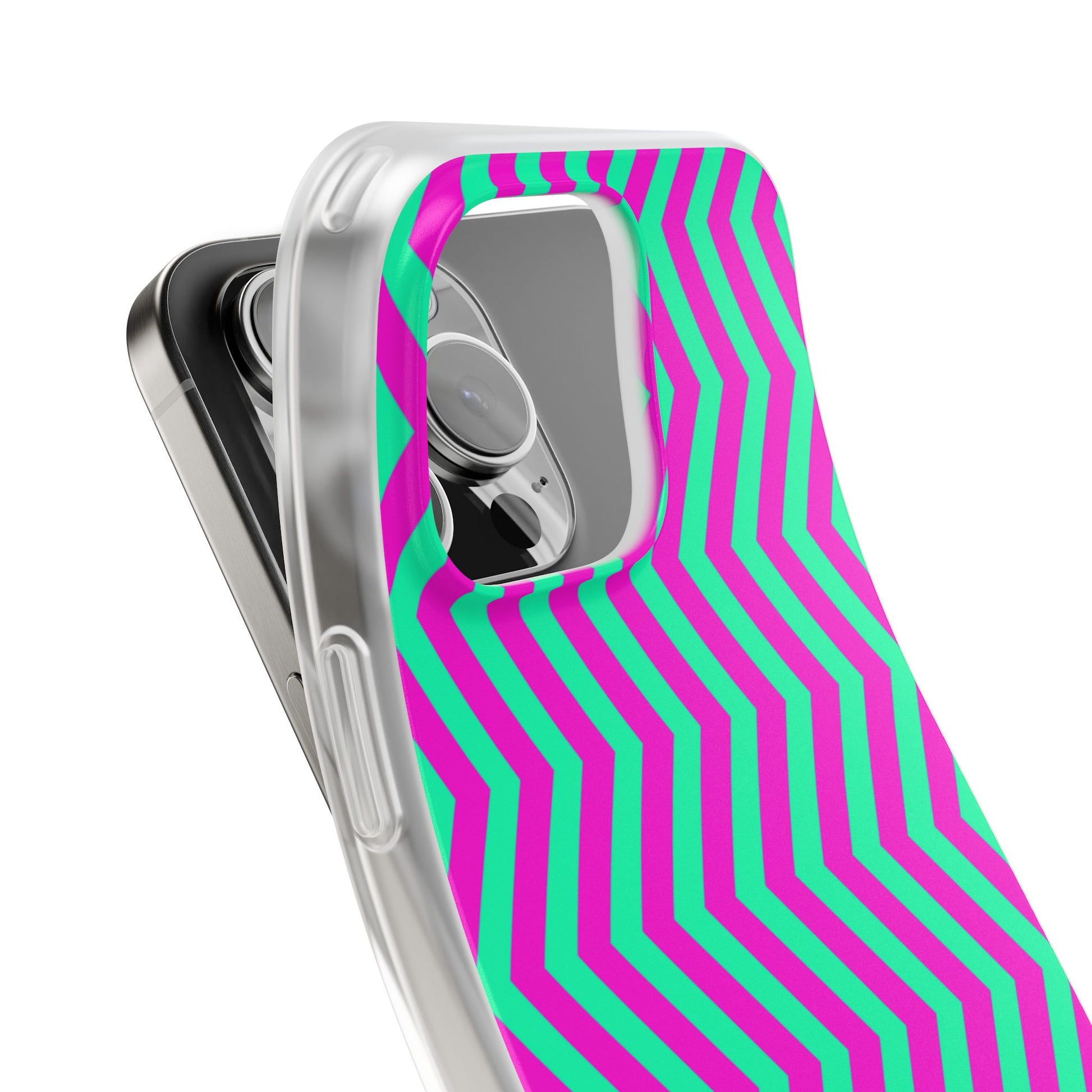 Pink Mint Chevron Flexi Case