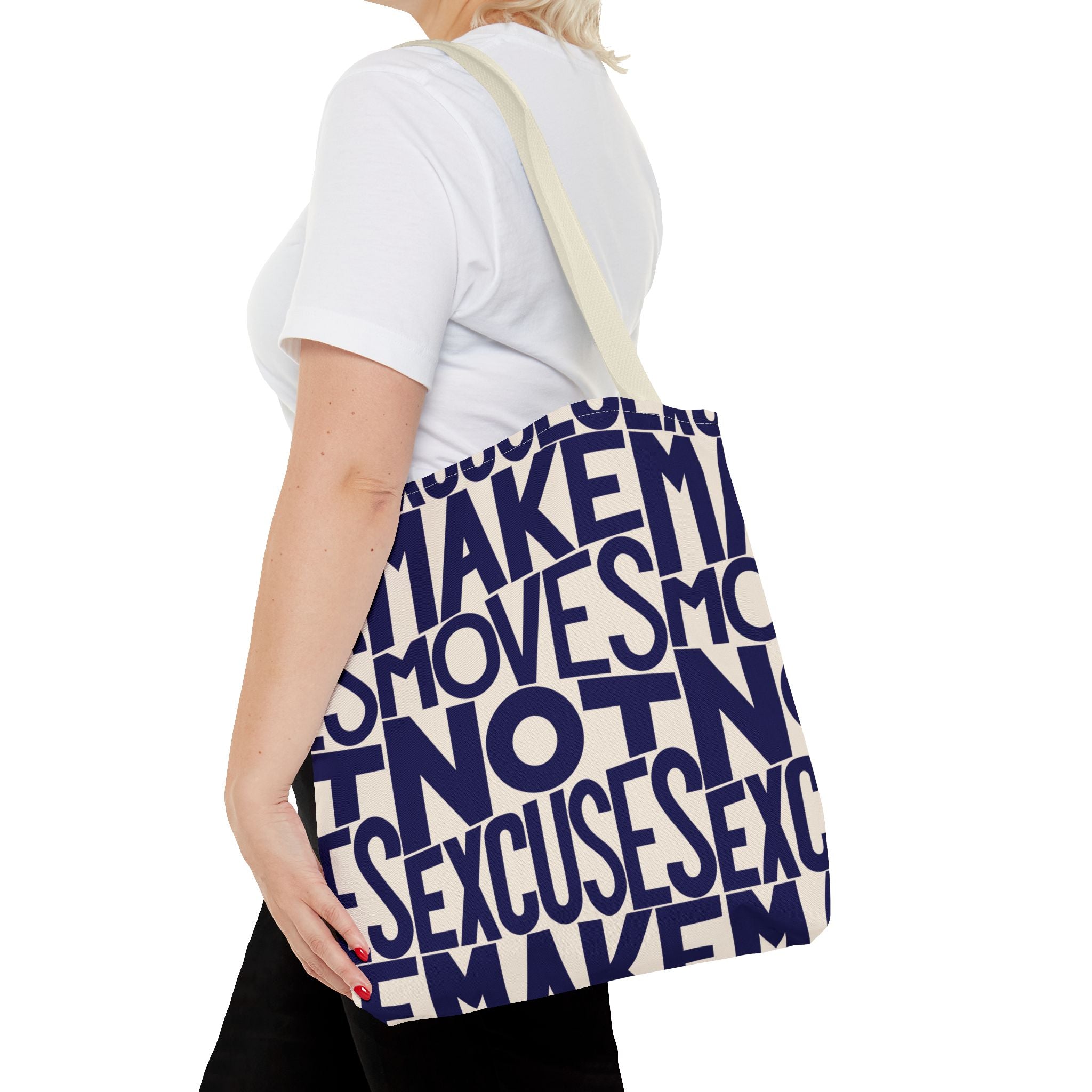 Make Moves, Not Excuses Eco-Friendly Shopping Bag - Navy