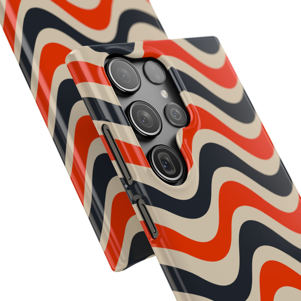 Black & Red Waves Snap Case