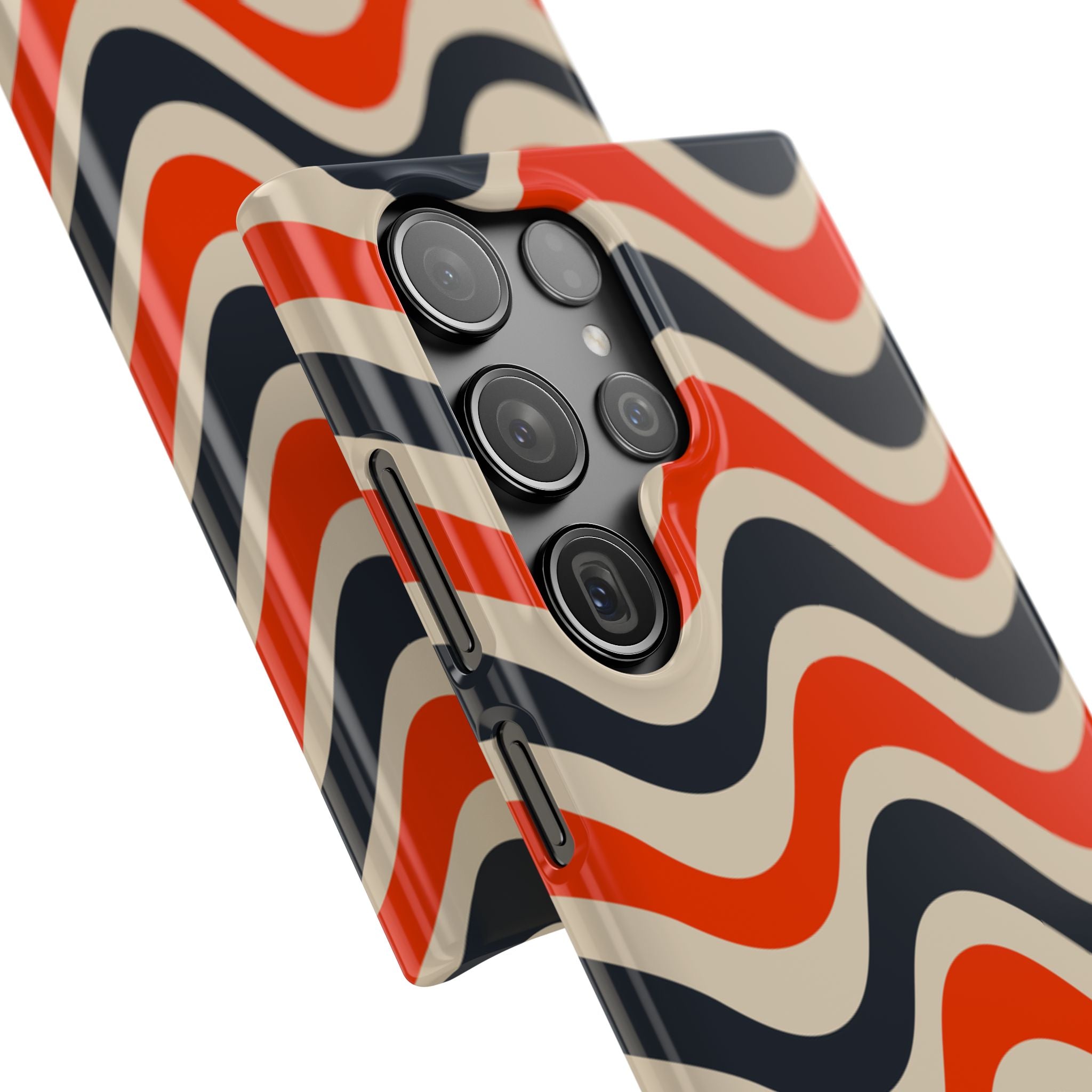 Black & Red Waves Snap Case