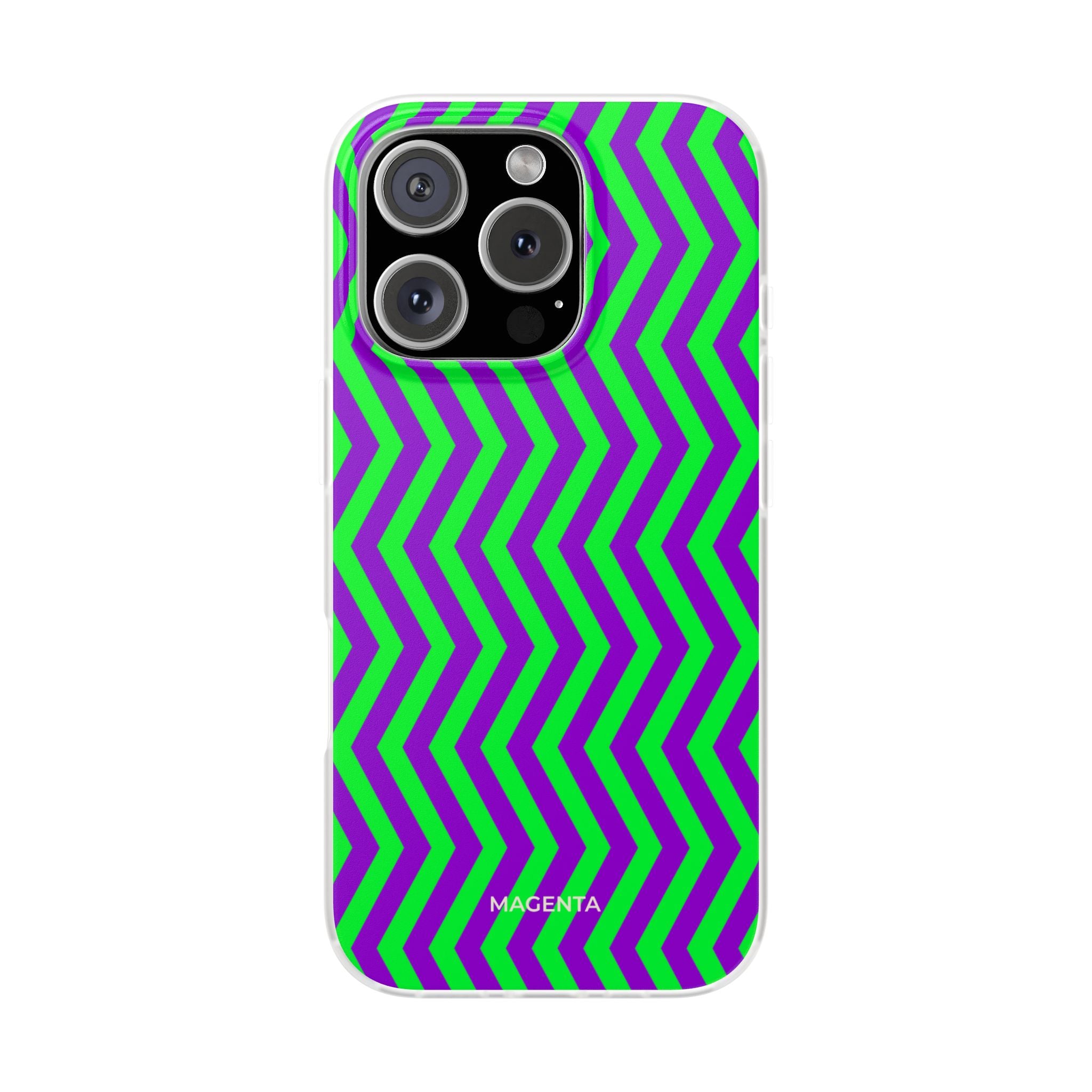 Green Purple Chevron Flexi Case